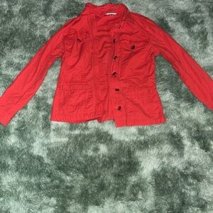 CAbi Scarlet Button-Up Blazer